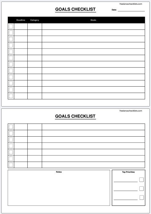 Goals Checklist - Image 2
