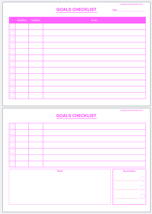 Goals Checklist - Image 3