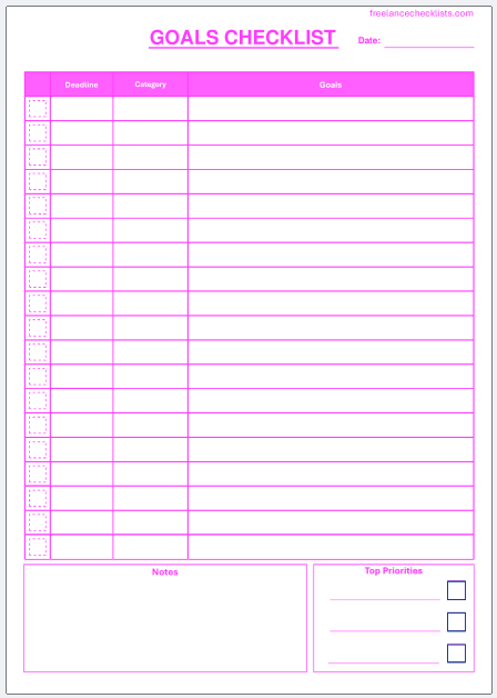 Goals Checklist - Image 6