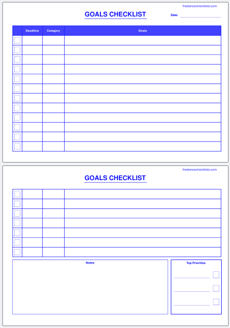 Goals Checklist - Image 4