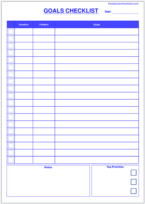 Goals Checklist - Image 7