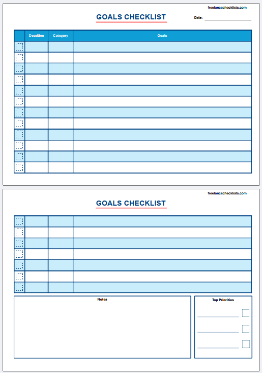 Goals Checklist - Image 5