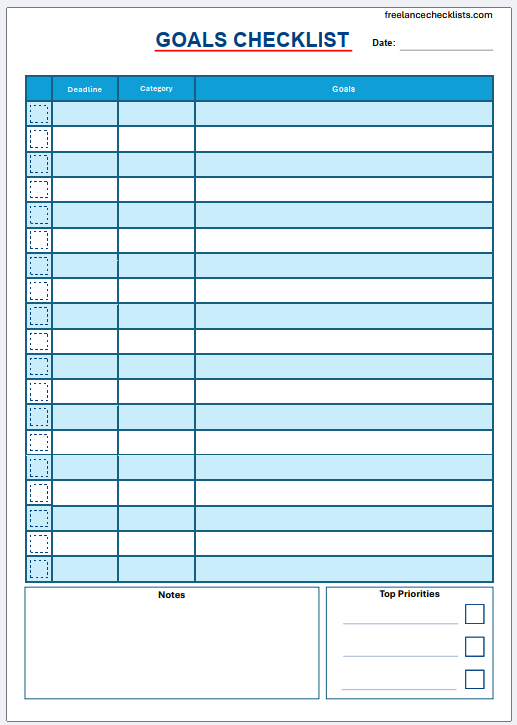 Goals Checklist - Image 8