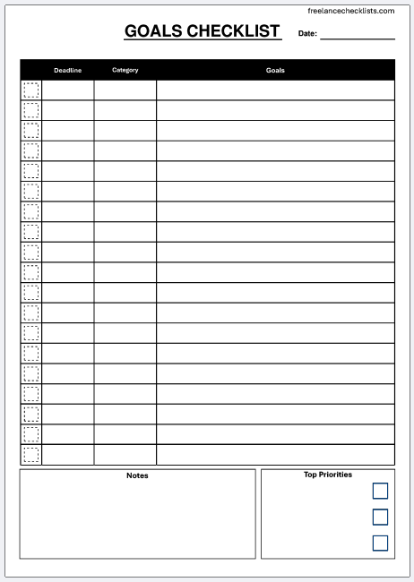 Goals Checklist - Image 9