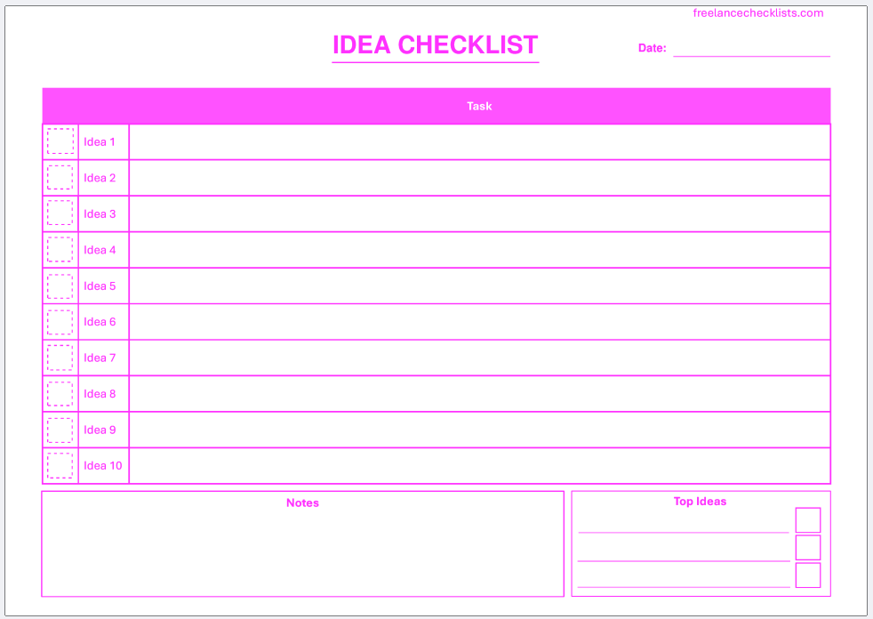 Idea Checklist - Image 4