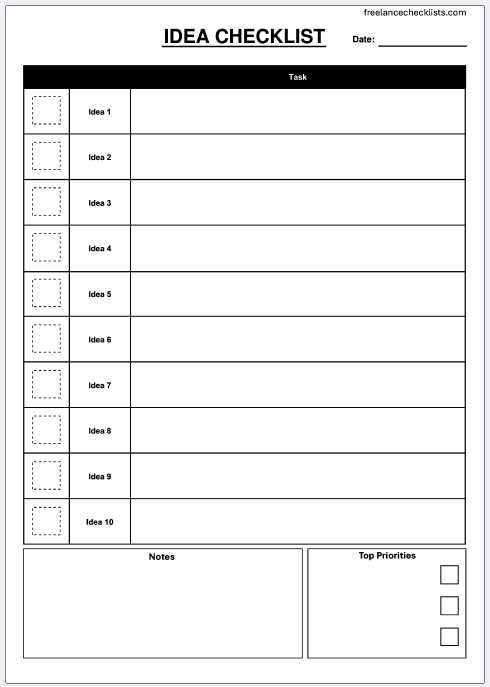 Idea Checklist - Image 9