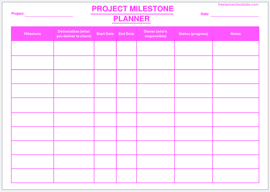 Project Milestone Planner - Image 4