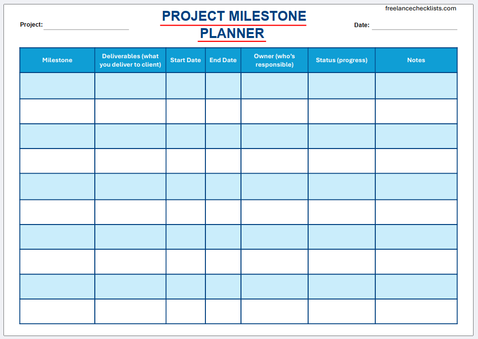 Project Milestone Planner - Image 2