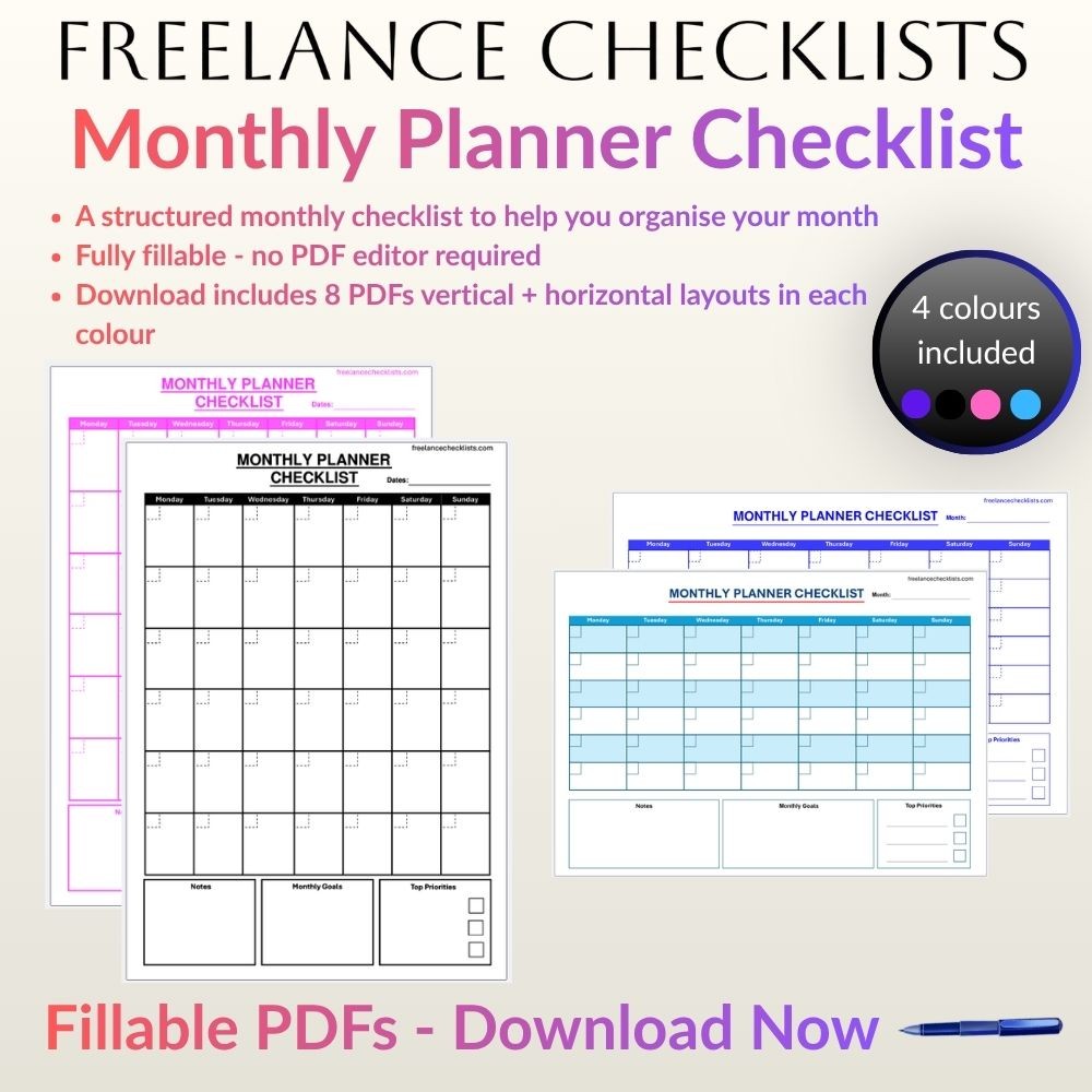 Monthly Planner Checklist