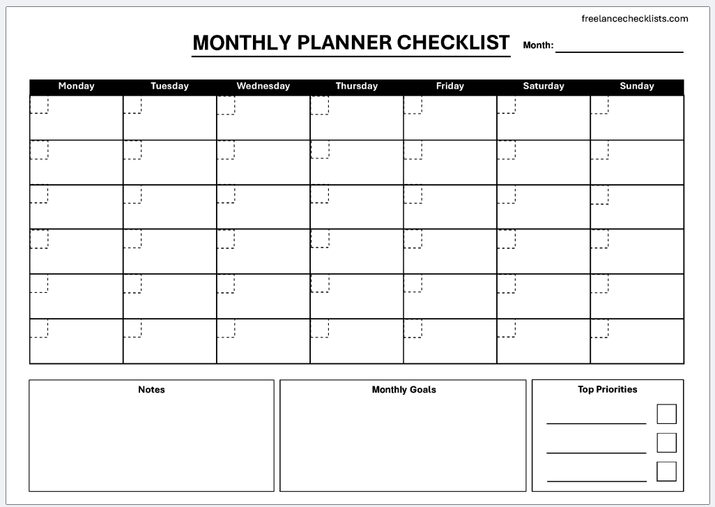 Monthly Planner Checklist - Image 3