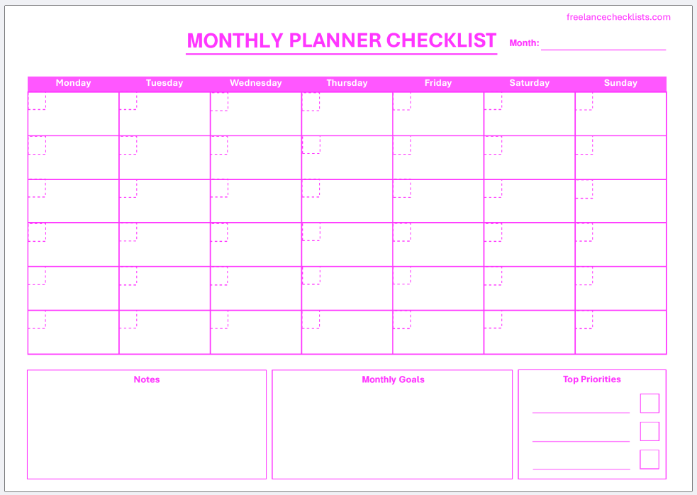 Monthly Planner Checklist - Image 4
