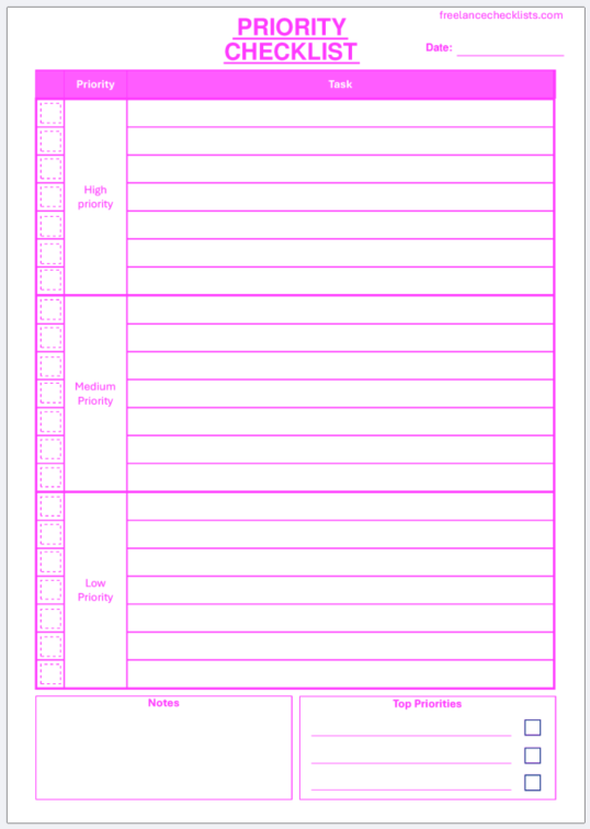 Priority Checklist - Image 8