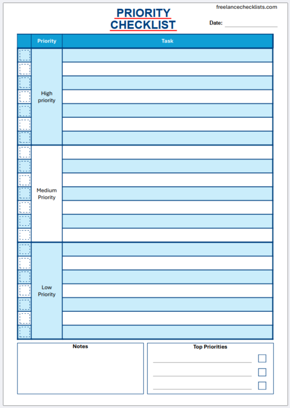 Priority Checklist - Image 6