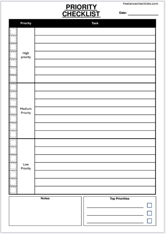 Priority Checklist - Image 7