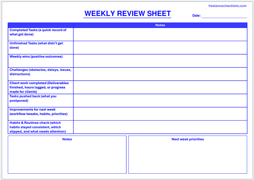 Weekly Review Sheet - Image 4