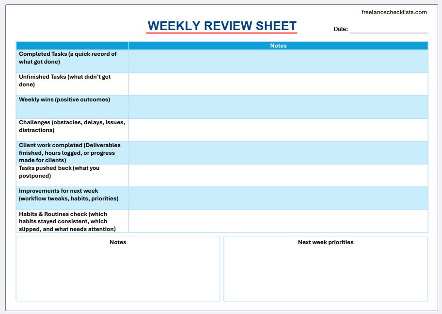 Weekly Review Sheet - Image 5