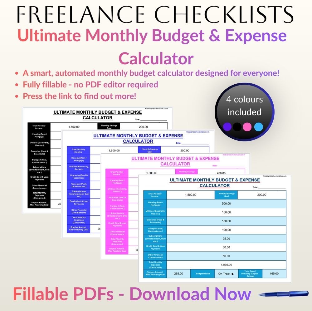 Ultimate Monthly Budget & Expense Calculator