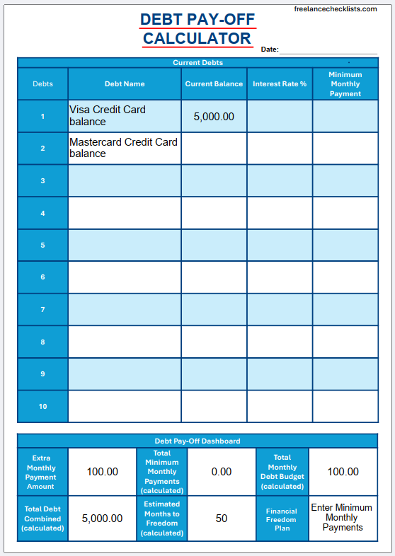 Debt Pay-Off Calculator - Image 2