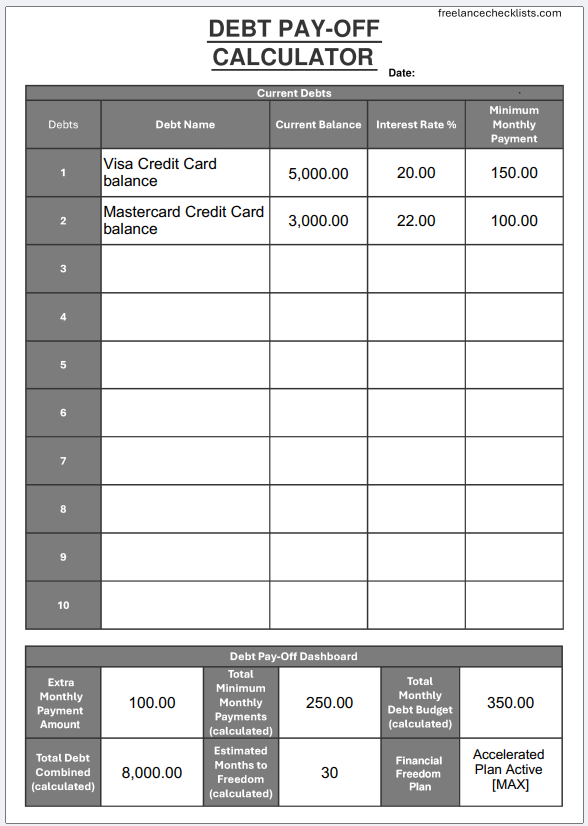 Debt Pay-Off Calculator - Image 3
