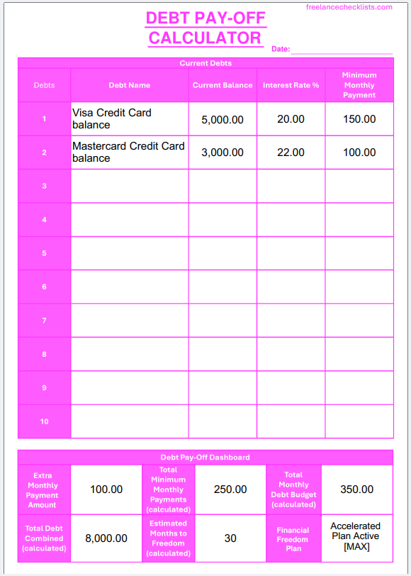 Debt Pay-Off Calculator - Image 4