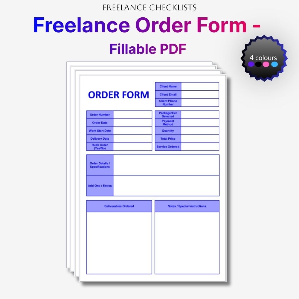Freelance Order Form