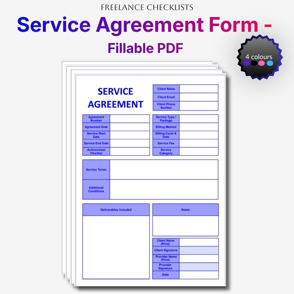 Freelance Service Agreement / Contract Form