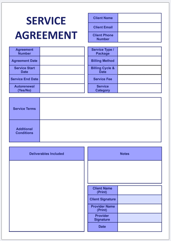 Freelance Service Agreement / Contract Form - Image 2
