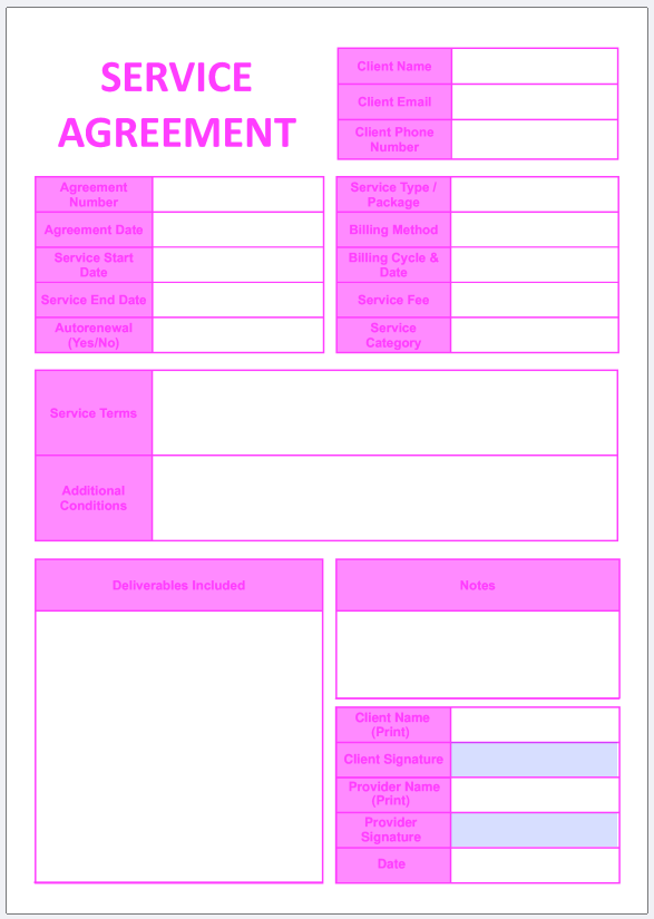 Freelance Service Agreement / Contract Form - Image 3